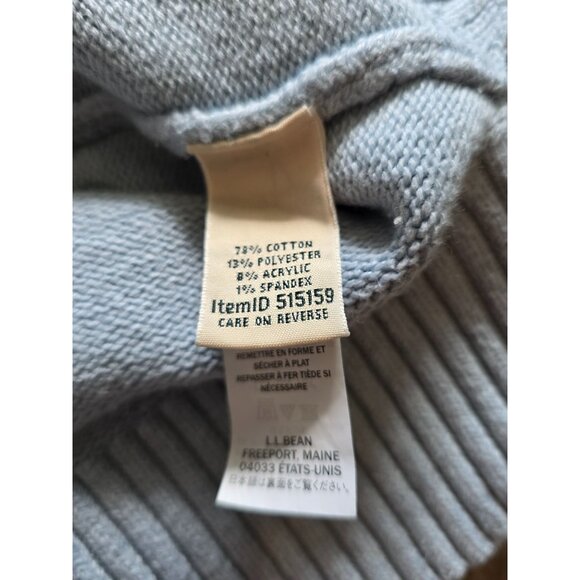 L.L.Bean Womens Light Blue Turtleneck Sweater M Cotton Blend Knit - Picture 5 of 7